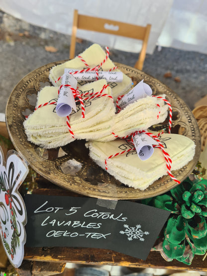 Lot de 5 Cotons lavables